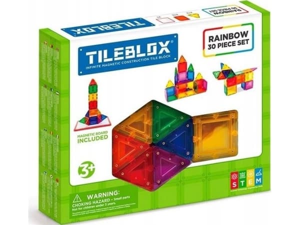 Tileblox Rainbow 30 pcs w/magnetic board