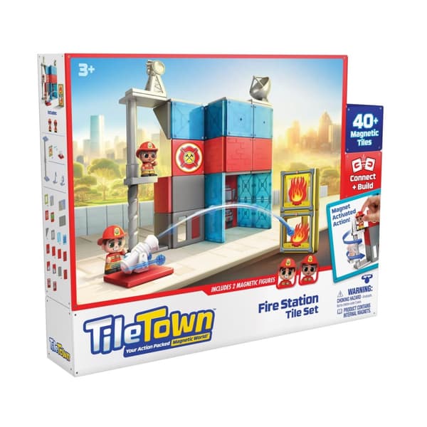 Tile Town Magnetisk byggesæt Brandstation