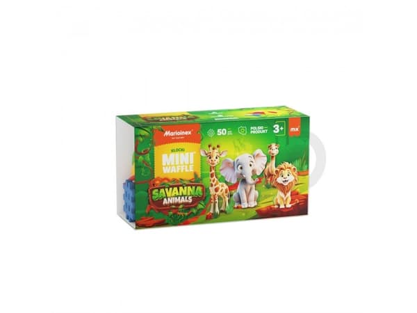 *****Klocki wafle mini Animals Sawanna 50el 07078