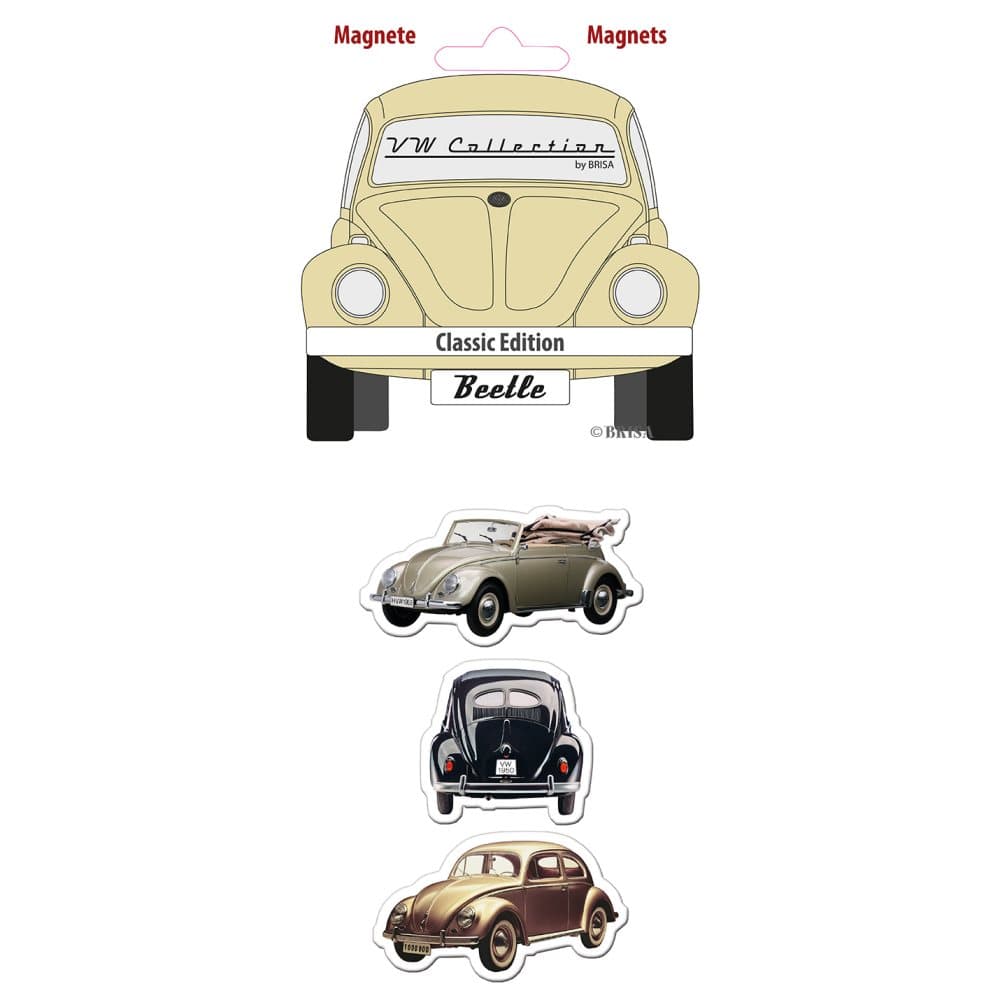 BRISA VW Collection - Volkswagen Beetle Bug Bitl 3-osainen magneetti, nostalginen muotoilu (Classic)