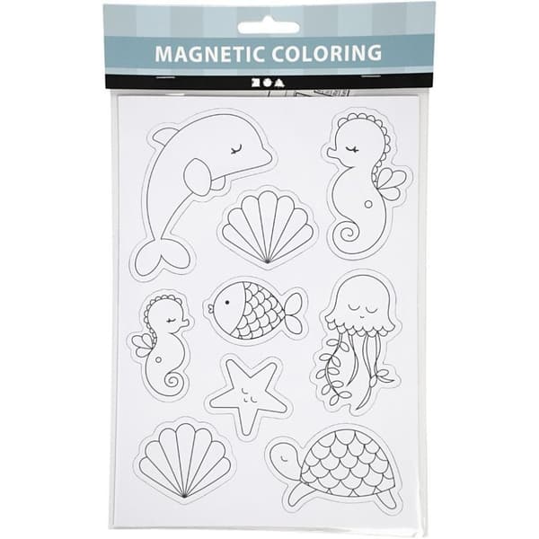Måla egna magneter - Sommarfigurer - 8 ark
