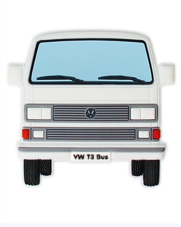 BRISA VW Collection - Volkswagen Bus T3 Camper Van Transporter Gummimagnet - Front/weiß
