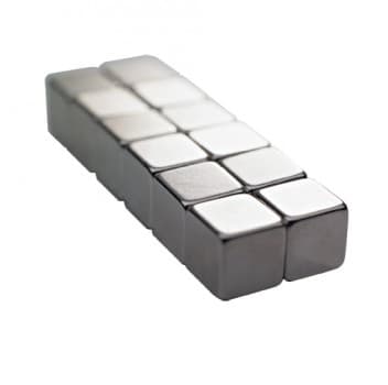 Glassboard magnet - firkantet - sølv - 12 - stykker