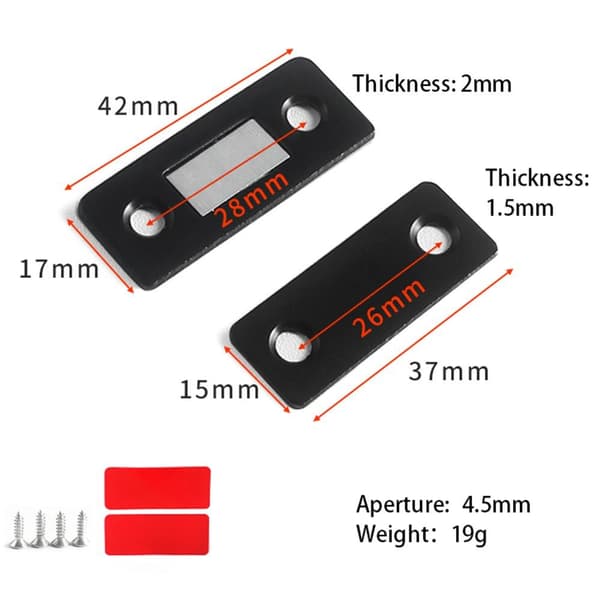 2Pcs / Set Magnetic Door Catch Drawer Cabinet Closer Adhesive