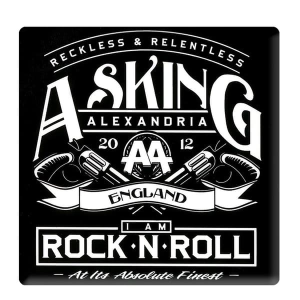 Asking Alexandria Rock ´N Roll kylskåpsmagnet Black/White One Size