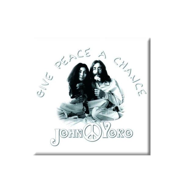 John Lennon Ge freden en chans kylskåpsmagnet White/Black One Size