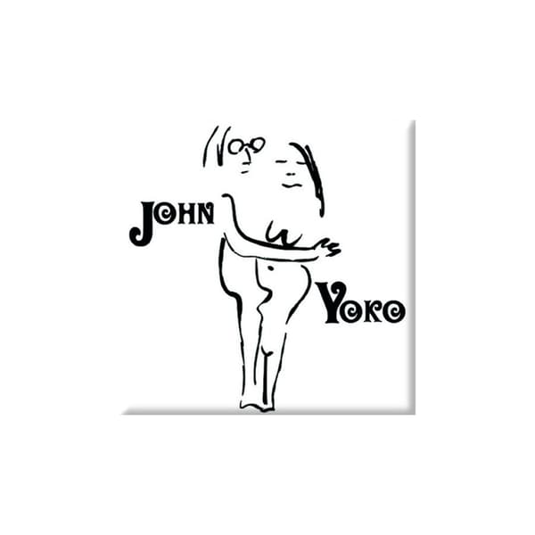 John Lennon John & Yoko kylskåpsmagnet White/Black One Size