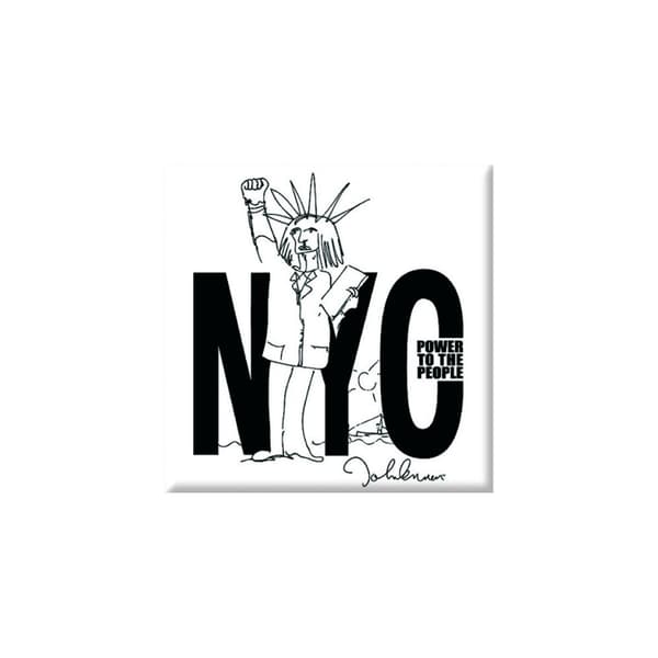 John Lennon NYC Power To The People kylskåpsmagnet White/Black One Size