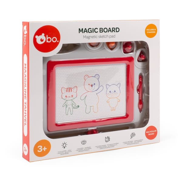 bo. Magnetic drawing board with stampers, 27x22 cm
