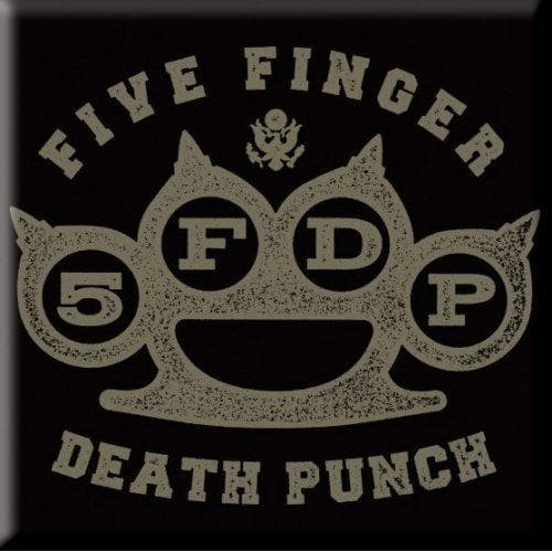 Five Finger Death Punch Kylskåpsmagnet med knogjärn i mässing Black/Brass One Size