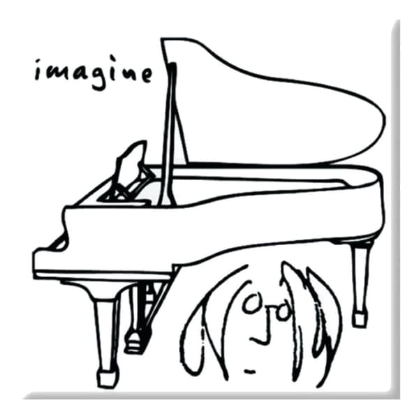 John Lennon Imagine kylskåpsmagnet White/Black One Size