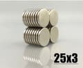 Miniatyrbild 2 av 5: 5 st 25 x 3 mm Neodymmagneter / N35 magnet Magneter