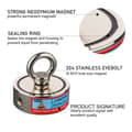 Miniatyrbillede 4 af 5: Neodymium Magnet Krog, 500KG Samlet Styrke, Dobbelt Sidede, D75mm 250KG 2 sider, Magnetisk trækkraft