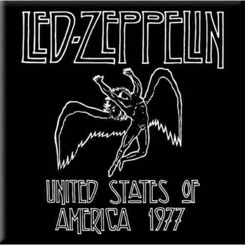Led Zeppelin 1977 USA Tour kylskåpsmagnet Black/White One Size