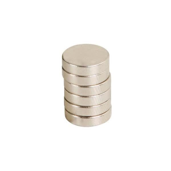 Magnet - Ej specificerad - 12 x 3 mm - 6 stycken - Fatform - Nickelpläterad - Ultra kraftfull
