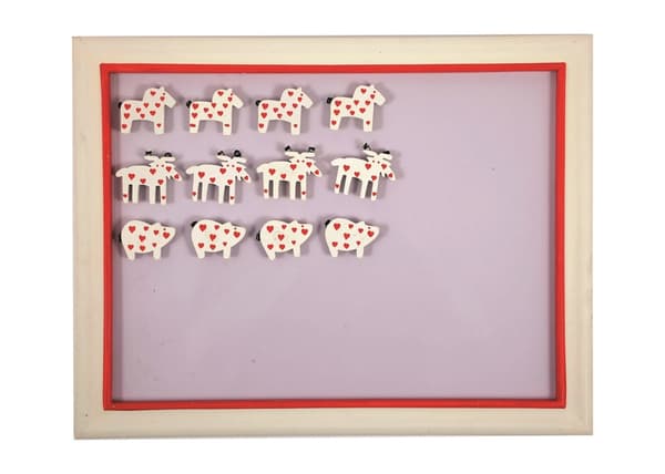 Magnet Jul Trä 3-pack Häst Gris Älg