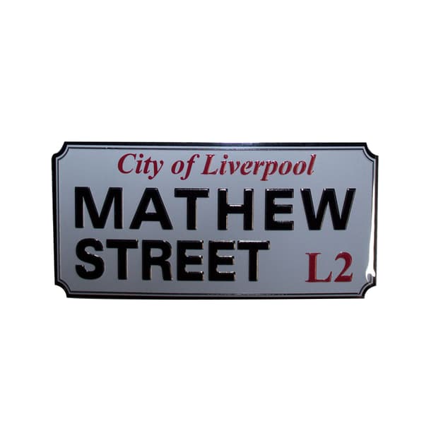 Rock Off Mathew Street Liverpool Sign Embossed Fridge Magnet White/Black/Red One Size
