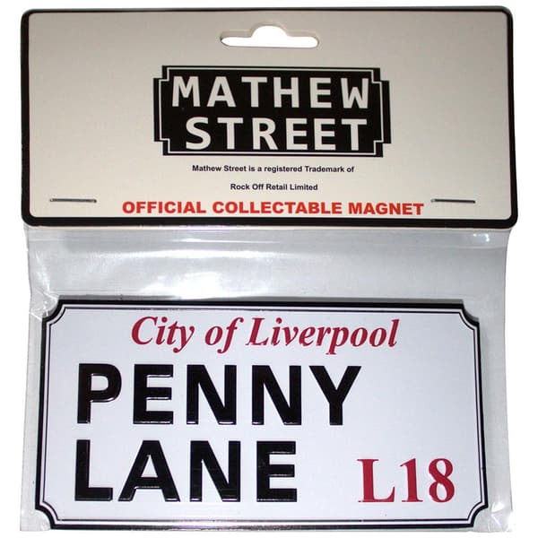 Rock Off Penny Lane Liverpool Sign Embossed Fridge Magnet