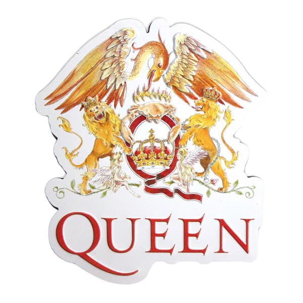 Queen Crest Embossed Fridge Magnet Gold/Red/White One Size