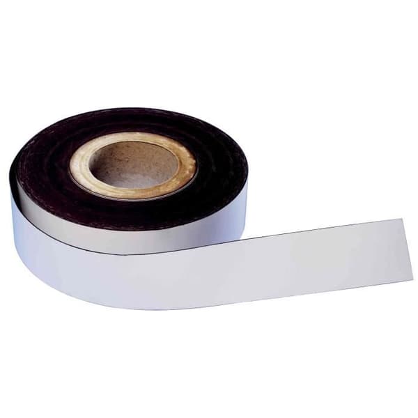 magnetband, PVC, vit, 30 mm x 30 m