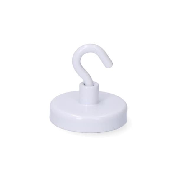 Dekorativ magnet Ø32x7mm Med Krok - GENERISK - Vit - Blandad
