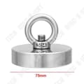 Miniatyrbild 1 av 4: TD® Neodymium NdFeB Magnet D75mm 250KG + Lyftring Fixeringskraft magnet lyftring dragkraft 250kg lyft