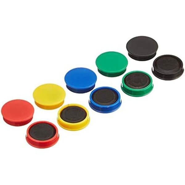Magnet Täckt Med Plast - Q-CONNECT - 936231 - 25mm - Blandade Färger - Mixad