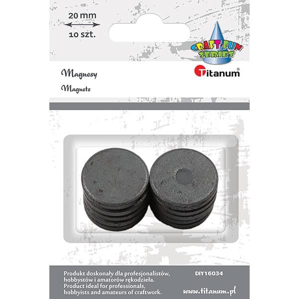 Magneter 20 mm 10 stk Titanium