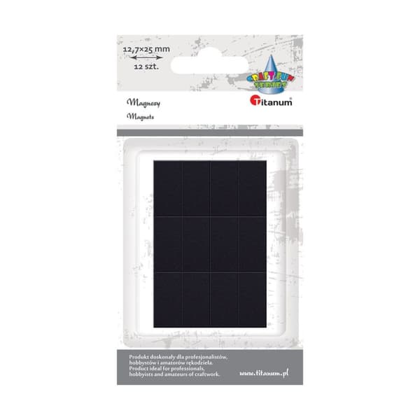 Itsekiinnittyvät suorakulmiomagneetit 12,7x25mm 12 kpl Titaania