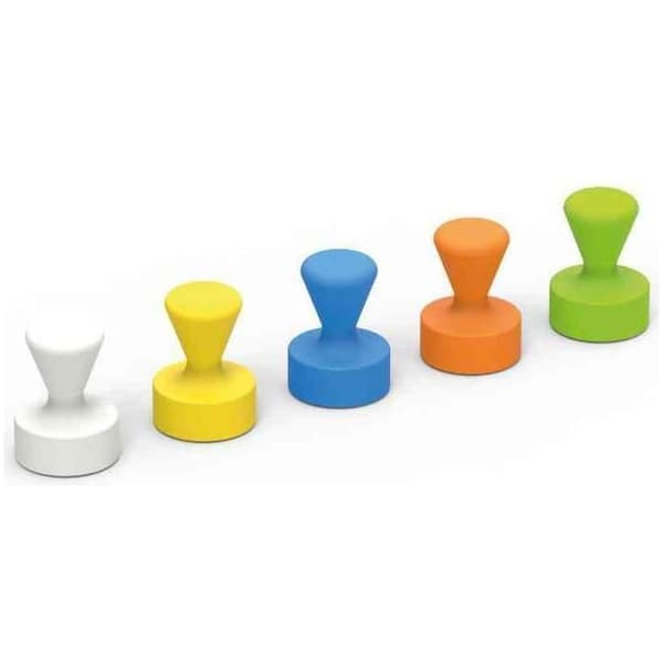 Neodymmagneter - MAUL - Paket med 10 - Spolform - Diameter 12 mm - Blandade färger