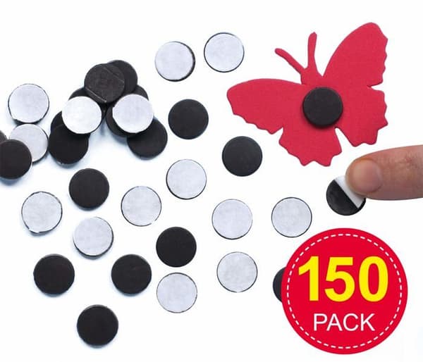 Baker Ross Magnet - EC1303 - Parti med 150 självhäftande magneter - Idealisk för väggkreationer