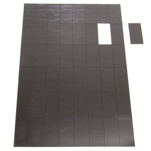 Magnet Expert Självhäftande flexibla magnetiska rektanglar 50 x 24 x 0,7 mm 48 per ark