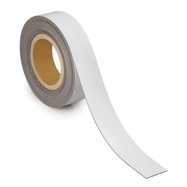 Klippt magnetband 40 mm x 10m Tjocklek 1 mm Vit