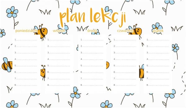 Magnetisk lektionsplan Travle bier 30x17,5 cm