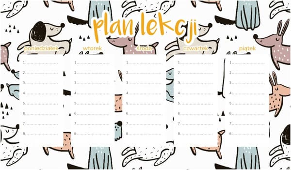 Magnetisk lektionsplan Hundar på promenad 30x17,5CM