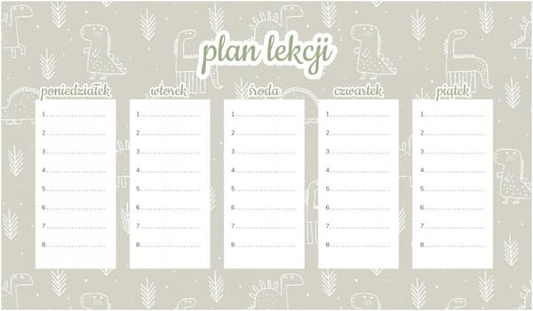Magnetisk lektionsplan Beige dinosaurier 30x17,5 cm