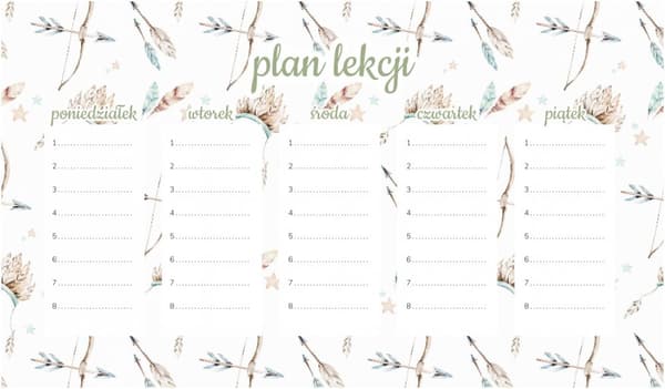 Magnetisk lektionsplan Boho Rosett 30x17,5CM