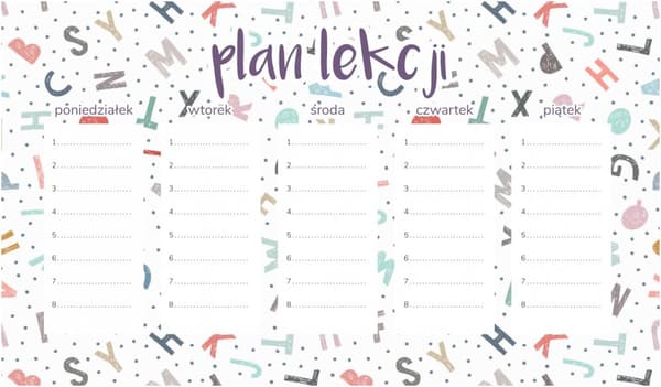 Magnetisk lektionsplanering med färgade bokstäver 30x17,5 cm
