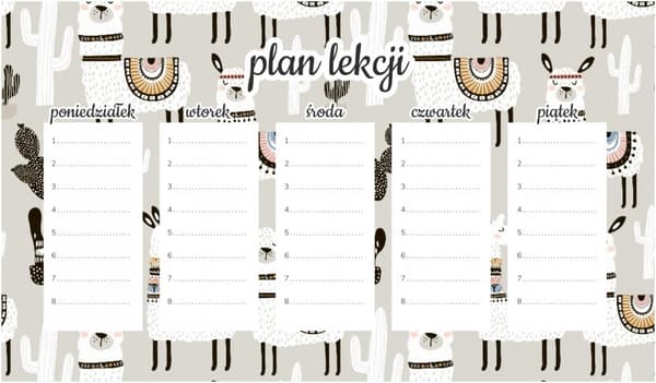 Magnetisk lektionsplan peruanska lamor 30x17,5 cm