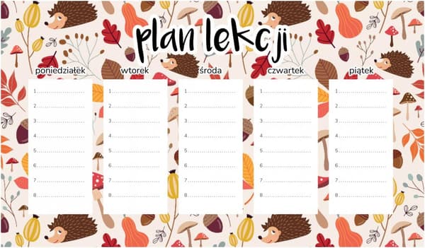 Magnetisk lektionsplan Efterår Natur 30x17,5CM