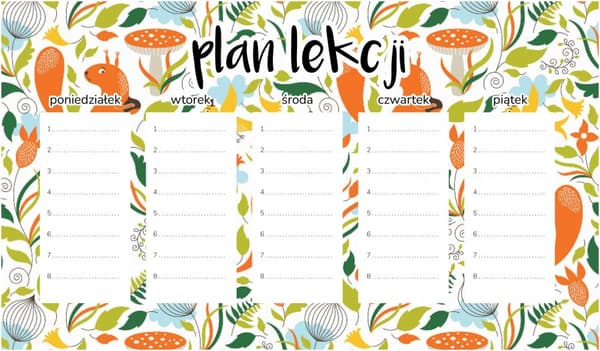 Magnetisk lektionsplanering med ekorrar 30x17,5 cm