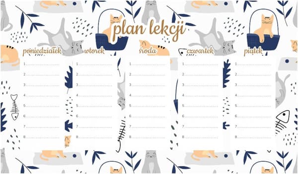 Magnetisk lektionsplan Kattliv 30x17,5CM