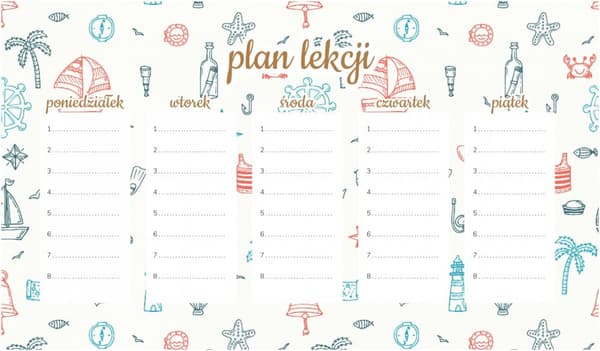Magnetisk lektionsplan Havselement 30x17,5CM