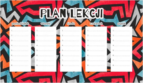 Magnetisk lektionsplan Abstrakt Graffiti 30x17,5CM