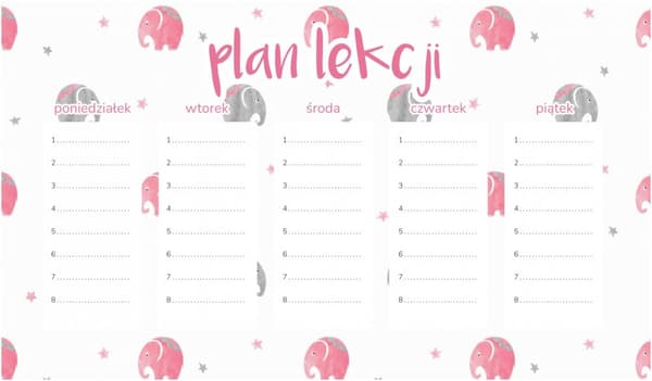 Magnetisk lektionsplan för barn med ömtåliga elefanter 30x17,5 cm