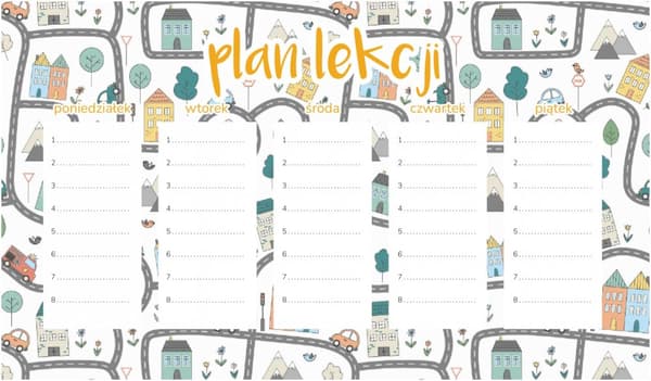 Magnetisk lektionsplan för barn, stadsgator, 30x17,5 cm