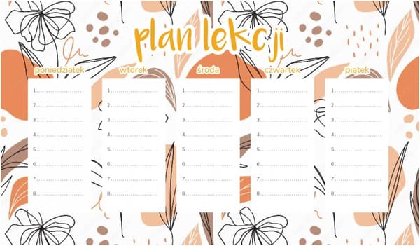 Magnetisk lektionsplan Moderne blomster 30x17,5 cm