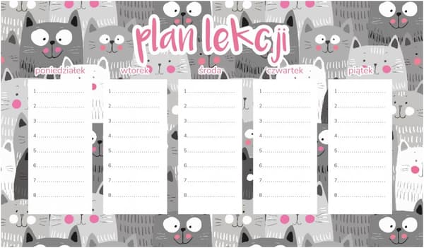 Magnetisk lektionsplan för barn söta kattungar 30x17,5 cm