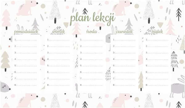 Magnetisk lektionsplan för barn Rosa kaniner 30x17,5 cm