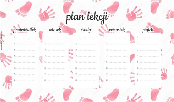 Magnetisk lektionsplan for børns fødder og hænder 30x17,5 cm